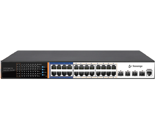 Managed L3 24+4 100/1000Mbps POE Switch - S-24GE-M-4UF-370W-AI