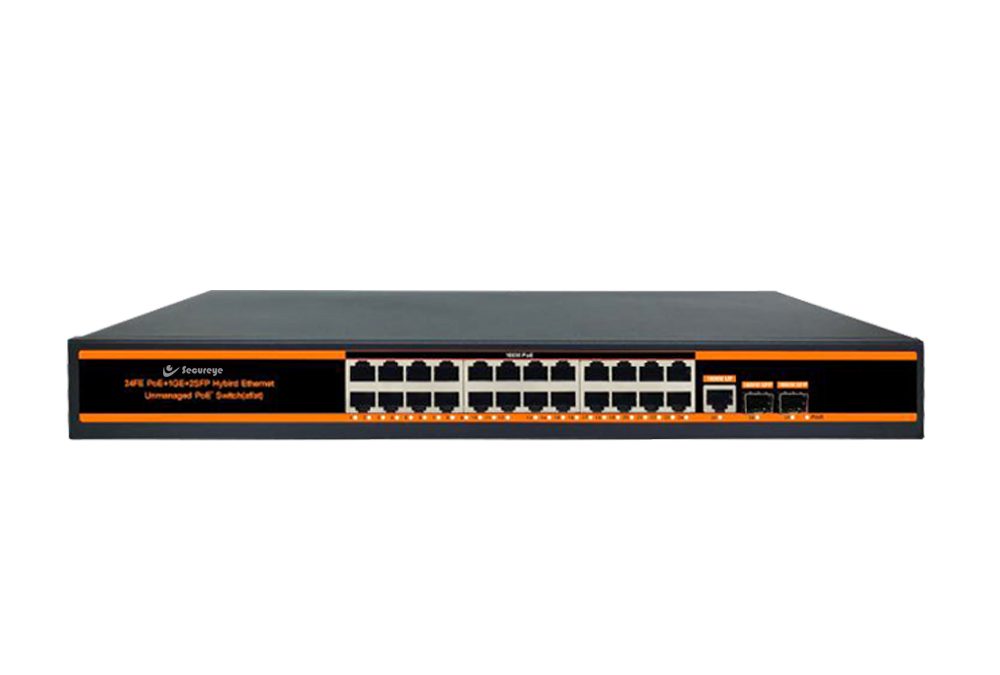 24 Port 10/100Mbps with 2 Uplink + 2 SFP POE Switch- S-24FE-2G-2UF